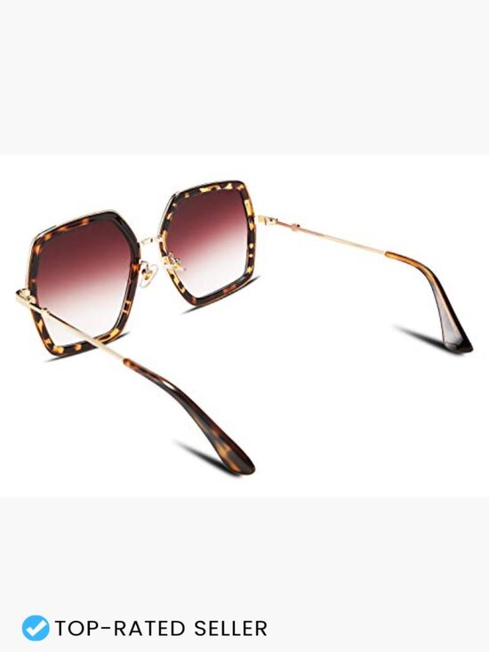 Women Large Hexagon Sunglasses Oversized Geometric Frame UV400 main image 6